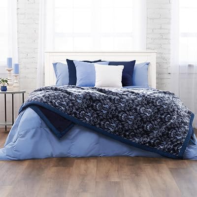 Manta Acogedora Northwest Ashford Home Cozy Ultimate Plush, Damasco Marseille Azul Marino