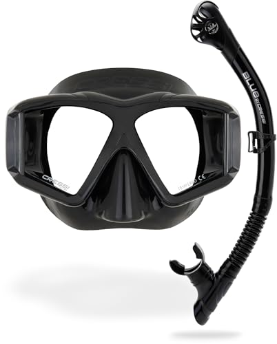 Kits de Máscara y Tubo de Snorkel Cressi Horizon & Scilla, Negro/Negro