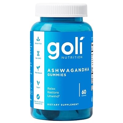 Goli Ashwagandha & Vitamin D Gummy - 60 Count - Mixed Berry, KSM-66, Vegan, Plan