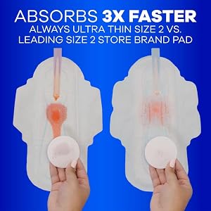 Toallitas Femeninas Always Ultra Thin para Mujeres, Tamaño 3 Extra Larga Super Absorbencia, W