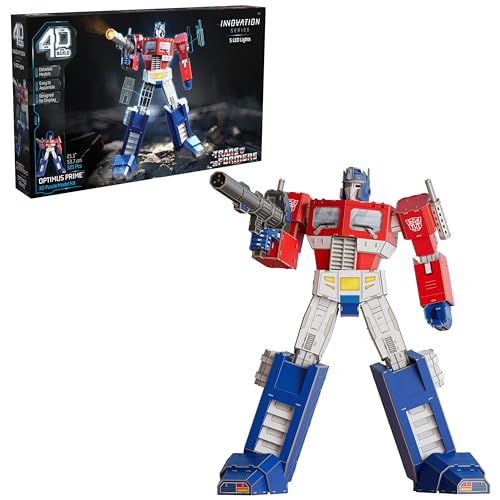 Kit de Modelo de Puzzle 3D con LED Transformers Optimus Prime 4D Build para Adultos