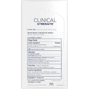Antitranspirante y Desodorante en Gel Transparente Secret Clinical Strength, 1.60 oz