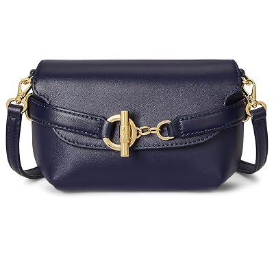 Lauren Ralph Lauren, Mujer, Bolsa Crossbody Blaike Pequeña de Cuero, Azul Marino, Talla Única