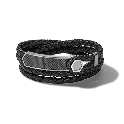 Pulsera Bulova Jewelry Precisionist para Hombre de Cuero Trenzado Doble Vuelta