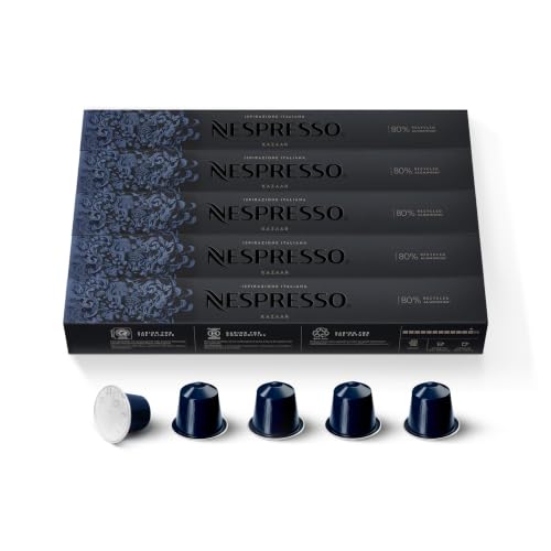 Nespresso Original, Palermo Kazaar, Tostado Oscuro, 50 Cápsulas de Espresso