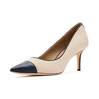 Lauren Ralph Lauren, Mujer, Zapatos de Tacón Lanette III Lona y Cuero, Natural/Buff/R