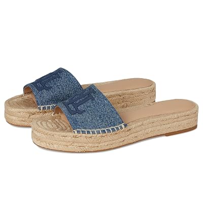 Lauren Ralph Lauren Polly Espadrilla de Denim Lavado - Plataforma para Mujer - Plana H