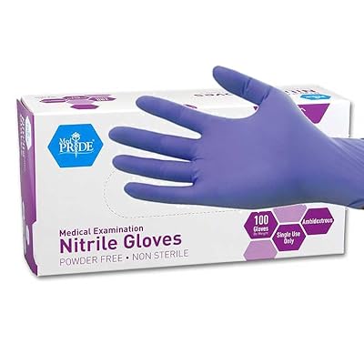 Guantes de Examen Nitrilo sin Polvo MedPride, Azul Iris, Mediano, Caja/100