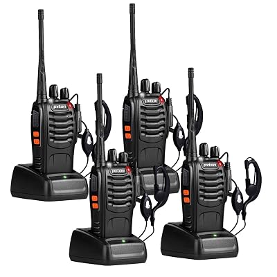 Walkie Talkies pxton Largo Alcance para Adultos con Auriculares, 16 Canales