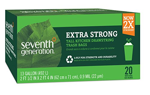Bolsas de basura para cocina con cordón Seventh Generation 13 gal, 20 bolsas