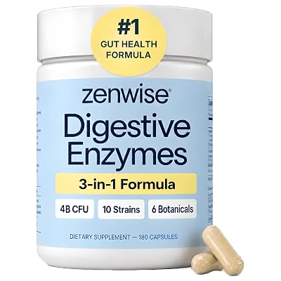 Zenwise Health Digestive Enzymes, Probiotics, para la Salud Digestiva y Reducción de Hinchazón - 180 CT