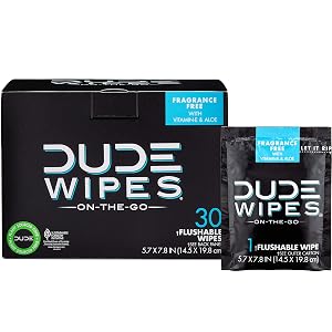 DUDE Wipes Toallitas Húmedas Desechables 30 Toallitas Empacadas Individualmente
