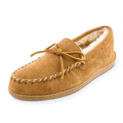 Pantufla Minnetonka para Hombre Sheepskin Hardsole, Tan, 9 M US