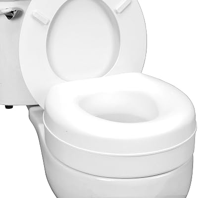 Asiento de Inodoro Elevado HealthSmart que se Ajusta a la Mayoría de Inodoros Estándar (Redondos)