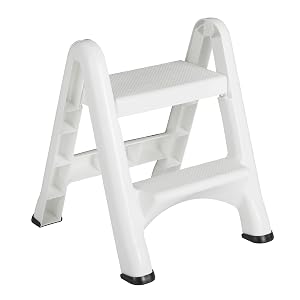 Taburete Plegable Rubbermaid EZ Step, 2 Escalones, Blanco