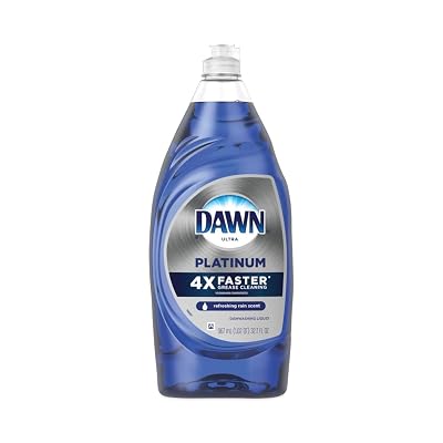 Detergente Líquido para Platos Dawn Platinum, Aroma Lluvia Refrescante, Botella de 32.7 oz, 8/Ca