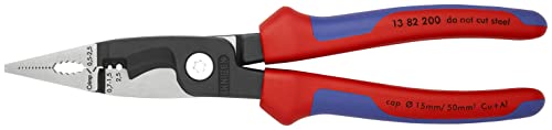 Alicates Knipex 13 82 200 SB para Instalaciones Eléctricas con empuñadura suave en blíster