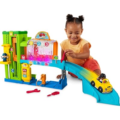 Fisher-Price Little People Juguete para Niños Garaje de Aprendizaje con Luces, Juego Electrónico