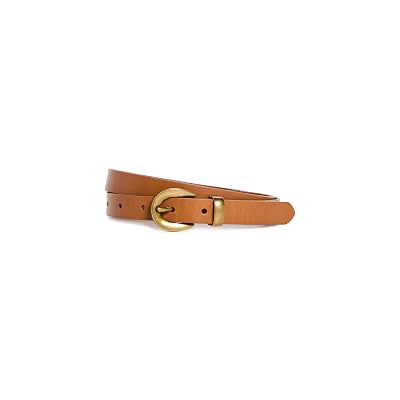 Cinturón de cuero Madewell para mujer con hebilla gruesa, corte skinny, Desert Camel, Tan, S