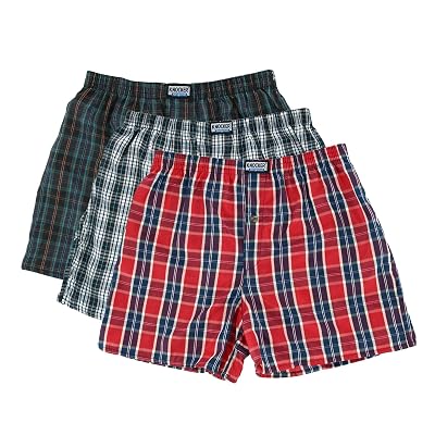 Calzoncillos Boxer de Algodón a Cuadros Clásicos para Hombre Knocker, 3 piezas por paquete (3XL,