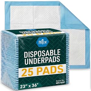 Protectores Desechables MED PRIDE 23x36 in, Super Absorbentes, Incontinencia, 25 Unidades