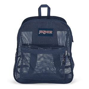 Mochila JanSport Mesh Pack - Transparente Ideal para Clase, Trabajo, Viajes o Playa