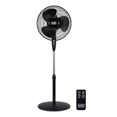 BLACK+DECKER Ventilador de Pedestal 16 Pulgadas con Control Remoto