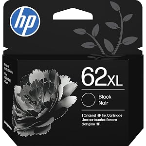 Cartuchos de Tinta HP 62XL Negro Alto Rendimiento | Compatible con Envy 5540, 5640, 5660, 7640