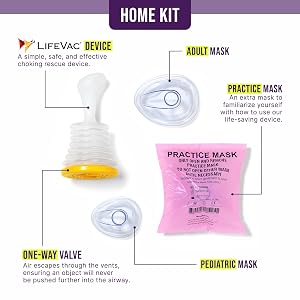 Kit LifeVac Home - Dispositivo Portátil de Succión de Rescate, Kit de Primeros Auxilios para Niños y Ad