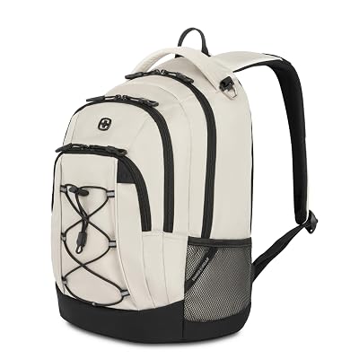 Mochila para Portátil SwissGear Bungee Core, Crema/Negro, 26L, 17.25 Pulgadas