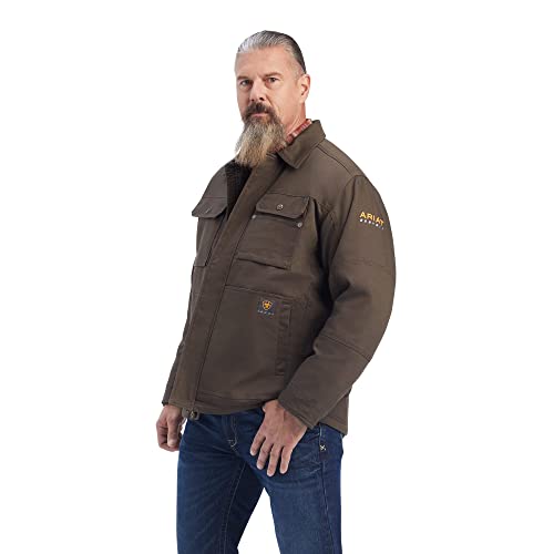 Abrigo Ariat para hombre Rebar DuraCanvas forrado con Sherpa, Wren, Talla Large