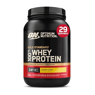 Optimum Nutrition Gold Standard Whey Protein Powder, Banana Cream, 2 LB