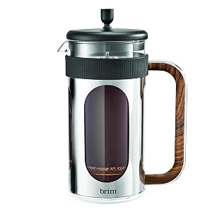 Cafetera de Émbolo brim de 8 Tazas, Prepara Café Rápidamente en Menos de 5 Minutos, Diseño Clásico