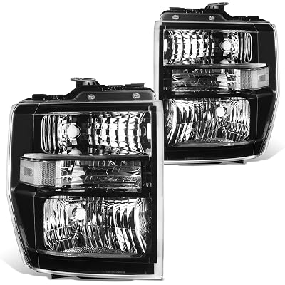 DNA MOTORING Par de Faros Estilo OE Compatible con 08-14 E150 E250 / 08-21